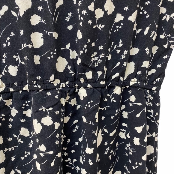 TRIXXI Dress Size Large Floral Black Ivory Rayon - Picture 9 of 11